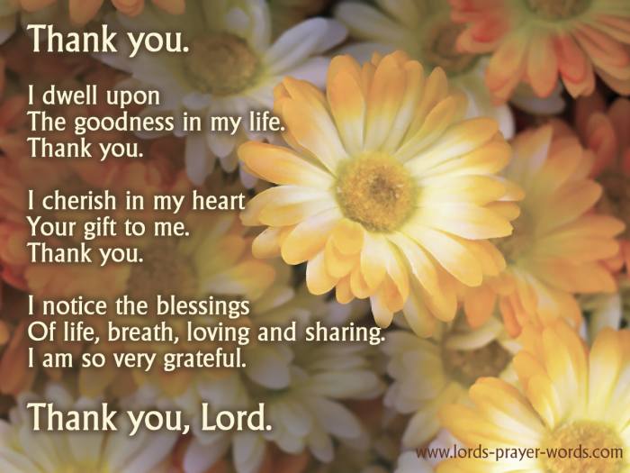 thanksgiving prayer of gratitude to God